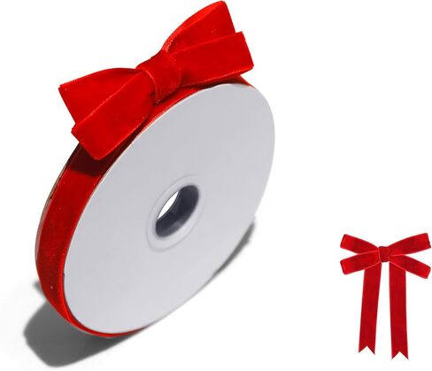 5/8'' Velvet Ribbon,Vintage Ribbon Gift Wrapping Christmas Decoration Bows Ornaments Crafts Wreaths Envelope Supplies-Continuous 10 Yards (Brown Coffee) in Saudi Arabia