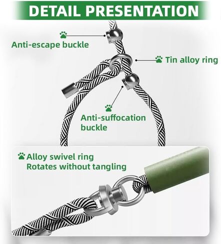 مقود تدريب مارشال 2 في 1 مانع للسحب، مقود منزلق للكلاب، حبل عاكس عالي التحمل بطول 5 أقدام للسلالات الصغيرة والمتوسطة والكبيرة (أخضر) in Kuwait