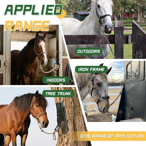 Horse Tie Ring Stainless Steel Horse tack and Supplies,Horse Training Equipment with Eye Bolt and Snaps Saddle,Quick Snap,Humane Way Prevent Horses from Pulling Back Safe Accessories (Black) in Saudi Arabia