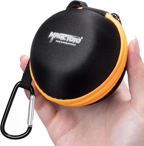 MAGICYOYO Yoyo Ball Storage Bag-Black Orange, Professional Yoyo Caser, Yo-Yo Carry Bag with Hand Strap for Outdoor Equipment Protective Bag with Interior Zip Mesh in Saudi Arabia