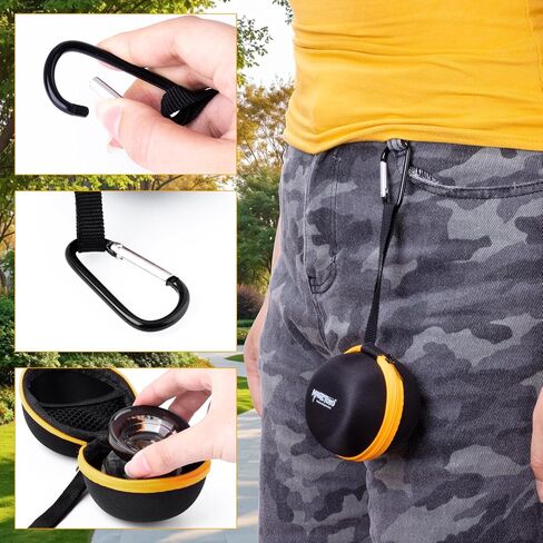MAGICYOYO Yoyo Ball Storage Bag-Black Orange, Professional Yoyo Caser, Yo-Yo Carry Bag with Hand Strap for Outdoor Equipment Protective Bag with Interior Zip Mesh in Saudi Arabia