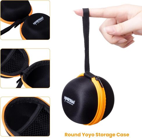 MAGICYOYO Yoyo Ball Storage Bag-Black Orange, Professional Yoyo Caser, Yo-Yo Carry Bag with Hand Strap for Outdoor Equipment Protective Bag with Interior Zip Mesh in Saudi Arabia