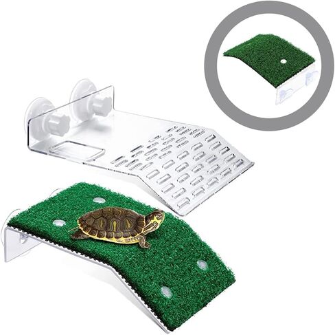SUPVOX Turtle Supply قطعتان من المنحدرات القابلة للإزالة مقاومة للاهتراء منصات التشمس الزخرفية صخور خزان الزواحف ملحقات خزان السلاحف لون عشوائي in Kuwait