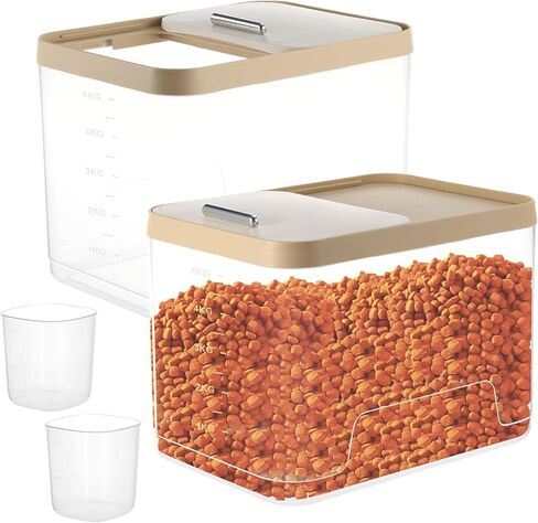 2 حزمة 10 رطل حاوية تخزين طعام الكلاب حاوية تخزين طعام الحيوانات الأليفة محكمة الغلق حاوية طعام القطط صندوق تخزين طعام الحيوانات الأليفة الشفاف in Kuwait