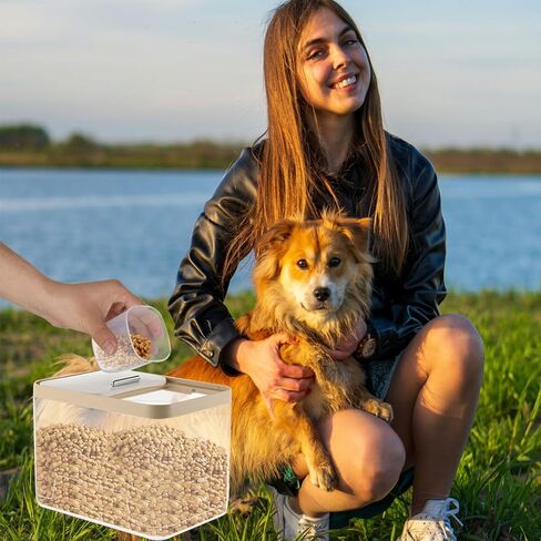 2 حزمة 10 رطل حاوية تخزين طعام الكلاب حاوية تخزين طعام الحيوانات الأليفة محكمة الغلق حاوية طعام القطط صندوق تخزين طعام الحيوانات الأليفة الشفاف in Kuwait