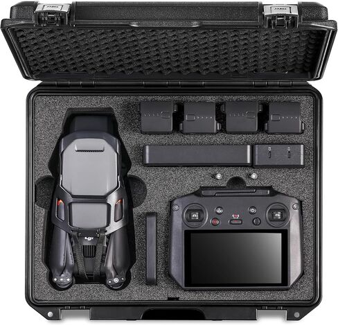 حافظة صلبة مقاومة للماء لـ DJI Mavic 4 Pro Creator Combo/ Fly More Combo Accessories، حقيبة تخزين للسفر لبطارية Mavic 4 Pro Flight × 5، متوافقة مع محول طاقة 100 وات/ 240 وات (الجراب والفوم فقط) in Kuwait