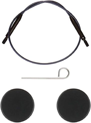Knitter’s Pride Black Nylon Coated Stainless Steel Swivel Cables – 8"" in Saudi Arabia