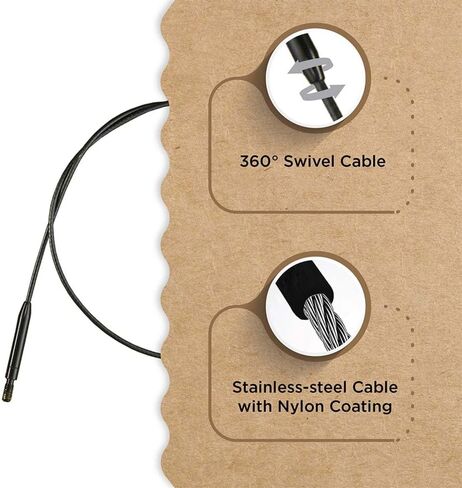 Knitter’s Pride Black Nylon Coated Stainless Steel Swivel Cables – 8"" in Saudi Arabia
