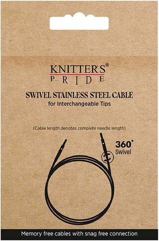 Knitter’s Pride Black Nylon Coated Stainless Steel Swivel Cables – 8"" in Saudi Arabia