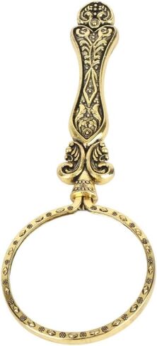 Glass Vintage Finish Precision Handheld Magnifying Glass for Collectors Jewelry Paintings Carvings Handicrafts Stamps Sewing Use(Antique Gold) in Saudi Arabia