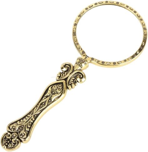 Glass Vintage Finish Precision Handheld Magnifying Glass for Collectors Jewelry Paintings Carvings Handicrafts Stamps Sewing Use(Antique Gold) in Saudi Arabia