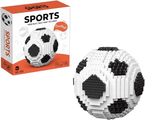 Professional Soccer Building BlocksSet, Classic Black and White Sports Theme Decor, Advanced Interlocking Desk Display Modelwith Customizable Assembly Optionsfor Modern Office and Home Interior Design in Kuwait
