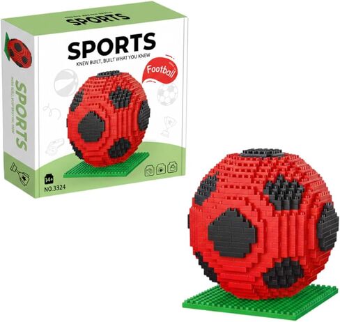 Professional Soccer Building BlocksSet, Classic Black and White Sports Theme Decor, Advanced Interlocking Desk Display Modelwith Customizable Assembly Optionsfor Modern Office and Home Interior Design in Saudi Arabia