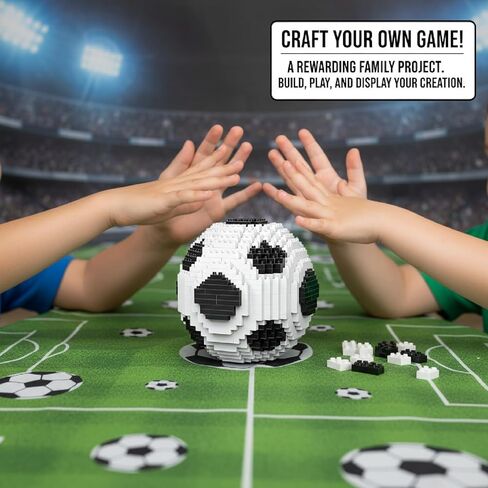 Professional Soccer Building BlocksSet, Classic Black and White Sports Theme Decor, Advanced Interlocking Desk Display Modelwith Customizable Assembly Optionsfor Modern Office and Home Interior Design in Saudi Arabia
