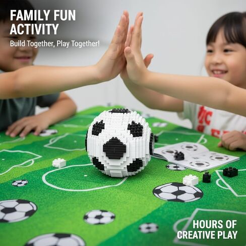Professional Soccer Building BlocksSet, Classic Black and White Sports Theme Decor, Advanced Interlocking Desk Display Modelwith Customizable Assembly Optionsfor Modern Office and Home Interior Design in Saudi Arabia