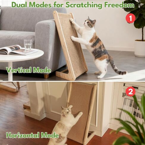 Eonflux Cat Scratcher، لوح خدش للقطط على شكل حرف L مقاس 27 بوصة للقطط الداخلية، واقي أثاث مثبت على الحائط، وسادة خدش طويلة، كبيرة in Kuwait