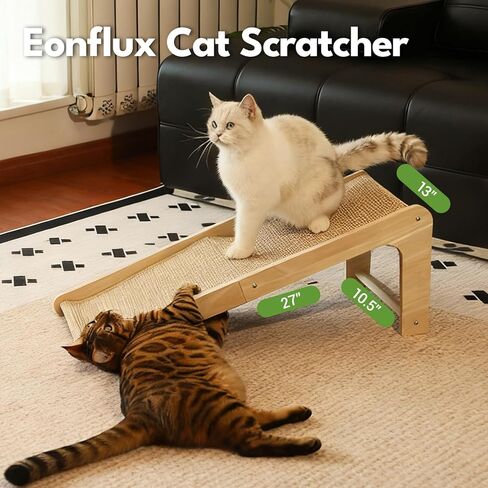 Eonflux Cat Scratcher، لوح خدش للقطط على شكل حرف L مقاس 27 بوصة للقطط الداخلية، واقي أثاث مثبت على الحائط، وسادة خدش طويلة، كبيرة in Kuwait