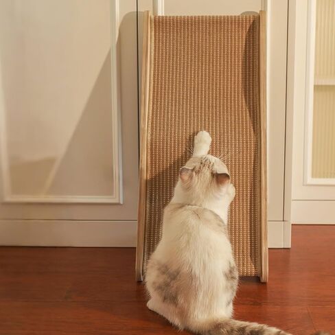 Eonflux Cat Scratcher، لوح خدش للقطط على شكل حرف L مقاس 27 بوصة للقطط الداخلية، واقي أثاث مثبت على الحائط، وسادة خدش طويلة، كبيرة in Kuwait