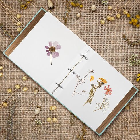 Tofficu Flower Preservation Books Pressed Flower Log Book, Paper Botanical Album for Wedding Keepsakes, Scrapbooking, Floral Crafts Specimen Storage, Loose-leaf Design for Home, School, Studio in Saudi Arabia