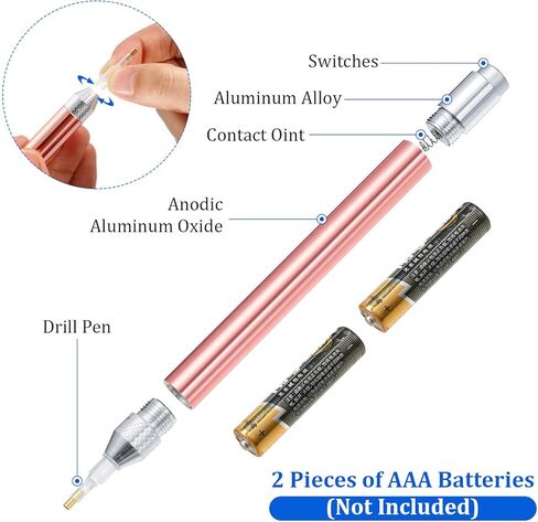 Outus 6 LED حجر الراين نقطة الحفر أقلام مع ضوء 5D أدوات الرسم على الحائط 15 رؤوس القلم الاحتياطية 20 الغراء اللوحة الطين DIY بها بنفسك مسمار الفن in Kuwait
