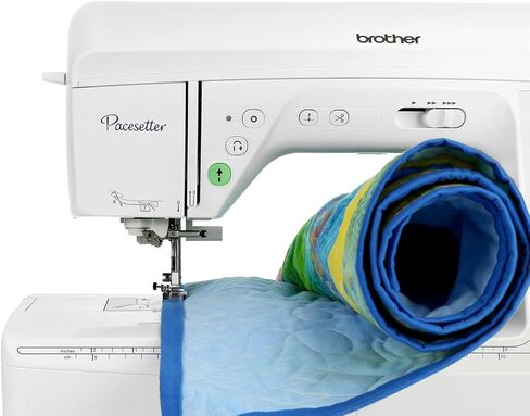 مجموعة ماكينة الخياطة المحوسبة Brother Innov-ís Pacesetter PS500 - تتضمن حزمة زينة للقدم من Brother 5 + Mr. Vac & Mrs. Sew - جاهز، جاهز، فيديو الخياطة in Kuwait