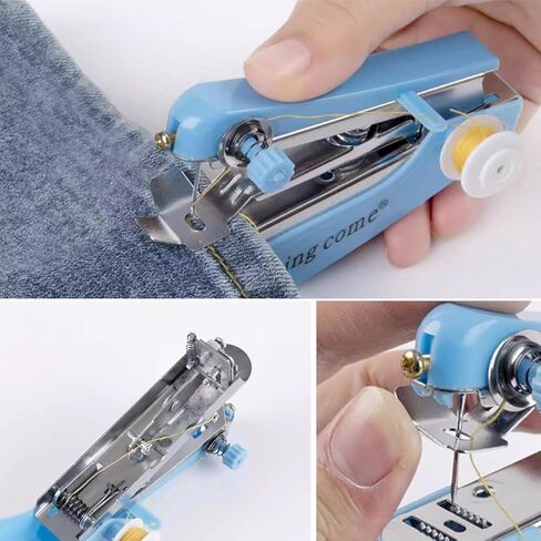 Mini Portable Sewing Tool Kit, Handheld Sewing Machine for Travel, Fast Stitching for Clothes, Fabrics, DIY Repairs, Home & Beginners in Saudi Arabia