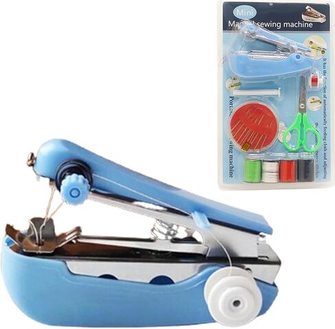 Mini Portable Sewing Tool Kit, Handheld Sewing Machine for Travel, Fast Stitching for Clothes, Fabrics, DIY Repairs, Home & Beginners in Saudi Arabia