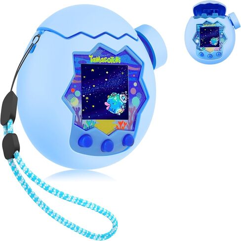 3 in 1 for Tamagotchi Paradise Silicone Case with Lanyard, Interconnection Case for Tamagotchi Paradise Accessories, Includs Body & Lid & Knob Cover (Cover Only), Glow Blue in Saudi Arabia