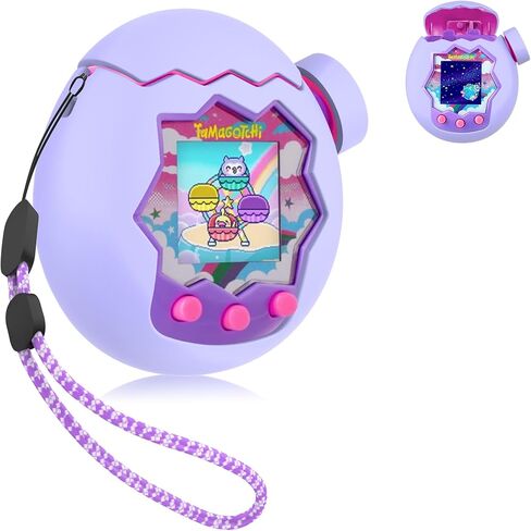 3 in 1 for Tamagotchi Paradise Silicone Case with Lanyard, Interconnection Case for Tamagotchi Paradise Accessories, Includs Body & Lid & Knob Cover (Cover Only), Glow Blue in Saudi Arabia
