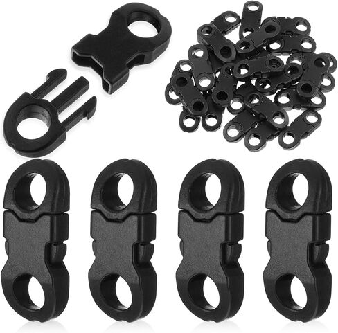Larrel 25PCS Mini Safety Breakaway Buckles, 6mm Side Release Plastic Buckle, Black Breakaway Clasp for Paracord Bracelet Clasp, Paracord Anklet, Braided Necklace, Cameras Strap and DIY Crafts in Saudi Arabia