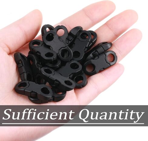 Larrel 25PCS Mini Safety Breakaway Buckles, 6mm Side Release Plastic Buckle, Black Breakaway Clasp for Paracord Bracelet Clasp, Paracord Anklet, Braided Necklace, Cameras Strap and DIY Crafts in Saudi Arabia