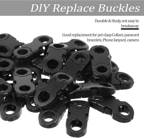 Larrel 25PCS Mini Safety Breakaway Buckles, 6mm Side Release Plastic Buckle, Black Breakaway Clasp for Paracord Bracelet Clasp, Paracord Anklet, Braided Necklace, Cameras Strap and DIY Crafts in Saudi Arabia