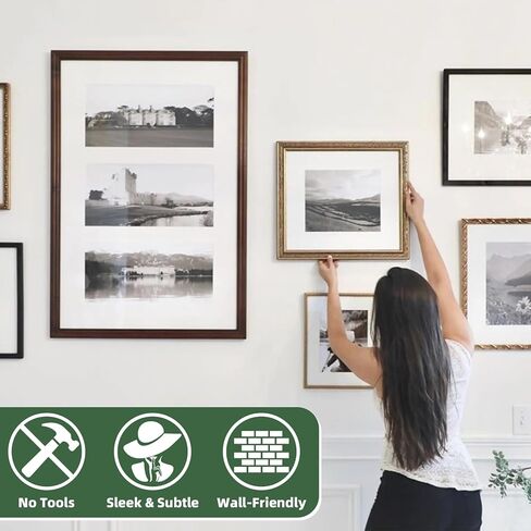 شماعات صور مخلب للجدران الجافة، 6 قطع خطاطيف حائط مخلب بوزن 40 رطل، خطافات تعليق صور شديدة التحمل للإطار، المرآة، الفن، الرسم، الملصق، بدون أدوات ضارة، سهلة التركيب لديكور مكتب الغرفة in Kuwait