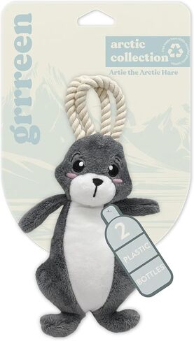 Dog Toys | Plush Toy Arctic Hare Stuffed Animal for Dogs | Small Eco Friendly Toy - Easy to Clean and Made from Non Toxic Materials in Saudi Arabia