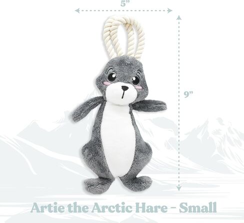 Dog Toys | Plush Toy Arctic Hare Stuffed Animal for Dogs | Small Eco Friendly Toy - Easy to Clean and Made from Non Toxic Materials in Saudi Arabia