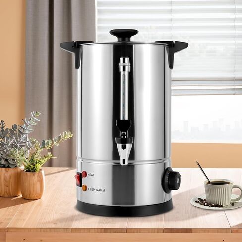 جرة القهوة التجارية، 50 كوب 8 لتر/2.11 جالون من الفولاذ المقاوم للصدأ، موزع القهوة، ماكينة صنع القهوة، جرة الماء الساخن للمنزل والمكتب وحفلات الزفاف in Kuwait