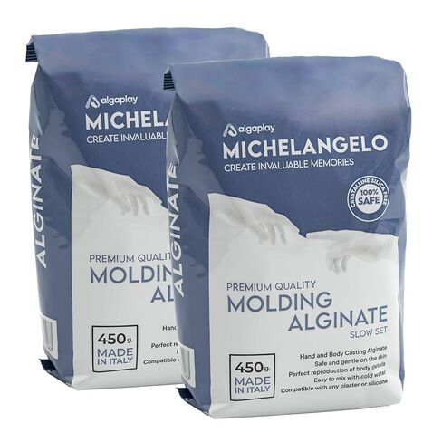 Michelangelo Moulding Alginate Slow Setting. Chromatic Alginate for High Precision Footprints, Perfect for Making Hand or Body casts. Made in Italy. (2 Envelopes) in Saudi Arabia