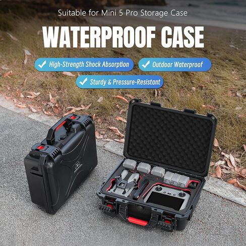 حافظة صلبة Mini 5 Pro، حافظات صلبة محمولة مقاومة للماء لملحقات DJI Mini 5 Pro/4Pro/3Pro/3، حقيبة تخزين متينة ومقاومة للماء أثناء السفر لجهاز التحكم RC-N/RC2 (الجراب فقط) in Kuwait