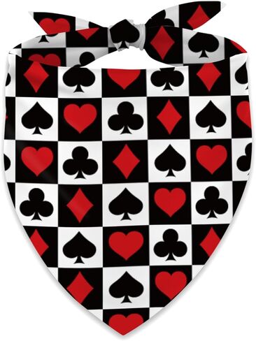 بوكر الكلب باندانا لاس فيغاس ليلة كازينو حفلة عيد ميلاد بطاقة اللعب قابل للتعديل مثلث المرايل الكلاب وشاح للحيوانات الأليفة الصغيرة والمتوسطة والكبيرة in Kuwait