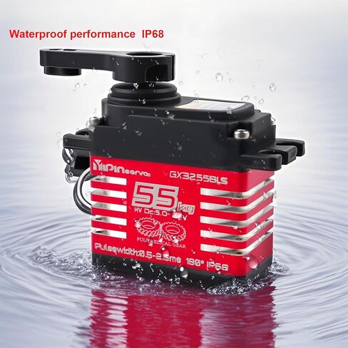 55kg Brushless Waterproof IP68 RC Digital Servo, High Torque, 7.4V Motor Helical Gear Angle-Controlled 180/270 /360 Degree Robot Servo for 1:8 1:10 TRX6 Scx10 RC Crawler (270 Degree) in Saudi Arabia