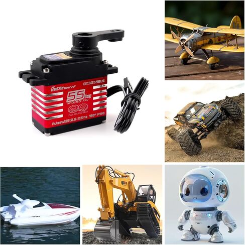 55kg Brushless Waterproof IP68 RC Digital Servo, High Torque, 7.4V Motor Helical Gear Angle-Controlled 180/270 /360 Degree Robot Servo for 1:8 1:10 TRX6 Scx10 RC Crawler (270 Degree) in Saudi Arabia