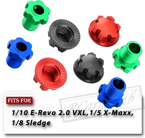 17mm Hex Nuts Wheel Hubs Upgrades Part for 1/10 E-Revo 2.0 VXL,1/5 X-Maxx,1/8 Sledge,Hex Nuts Wheel Hubs Hops up,Black in Saudi Arabia