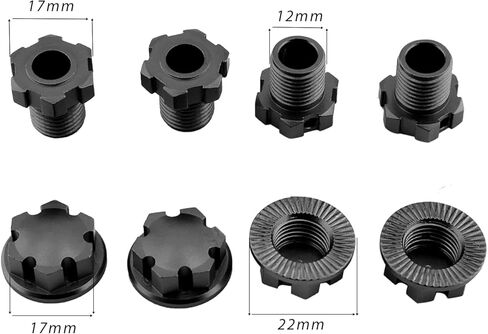 17mm Hex Nuts Wheel Hubs Upgrades Part for 1/10 E-Revo 2.0 VXL,1/5 X-Maxx,1/8 Sledge,Hex Nuts Wheel Hubs Hops up,Black in Saudi Arabia