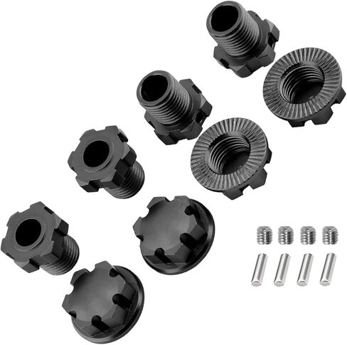 17mm Hex Nuts Wheel Hubs Upgrades Part for 1/10 E-Revo 2.0 VXL,1/5 X-Maxx,1/8 Sledge,Hex Nuts Wheel Hubs Hops up,Black in Saudi Arabia