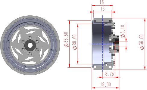 4PCS Grade 5 Titanium Wheel Face Aluminum 1.3 Inch Wheels Hubs for 1/24 Axial SCX24 FCX24 1/18 TRX4M Redcat Ascent-18 HPI Venture18 Upgrades in Saudi Arabia