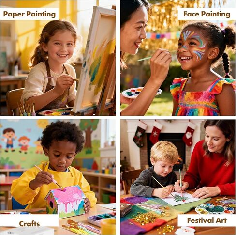 Artify Paint Brushes for Kids, 12-Sizes Paint Brush Set for Kid's Arts and Crafts, Ergonomic Donuts Handle | Macaron Colors Kids Paint Brushes, for Acrylic, Oil, Watercolor, Gouache, Paint by Numbers in Saudi Arabia