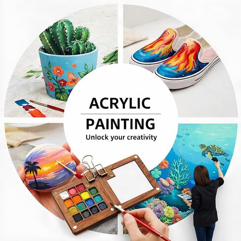 مجموعة طلاء مائية صغيرة محمولة - مجموعة مدمجة مناسبة للسفر مع فرش ألوان مائية، لوحة ألوان مائية، دفتر رسم صغير، وورق ألوان مائية للفنانين والمبتدئين وعشاق السفر in Kuwait