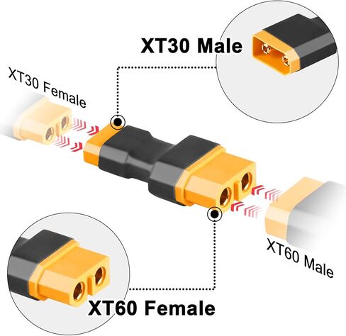 3pcs XT60 Female to XT30 Male Adapte Wireless Connector Plug for RC FPV Drone Car Lipo NiMH Battery Charger ESC in Saudi Arabia