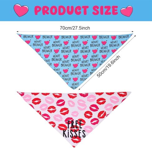 2 Pack Valentines Bandana for Dogs Holiday Bandana Love Bibs Accessories Triangle Bibs Sweetheart Pet Scarf for Dog in Saudi Arabia