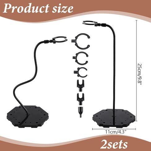 WADORN 2 Styles Action Figure Stand with Adjustable Support Arm, Connectable Adult Figures Stand with 7pcs Connectors Plastic Action Figure Display Holders for Woman Man Display Actions Figures, Black in Saudi Arabia